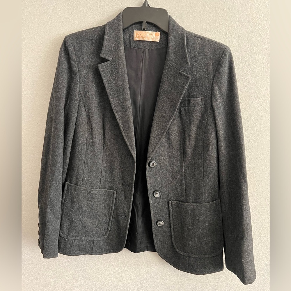 Pendleton Charcoal Wool Women’s Blazer